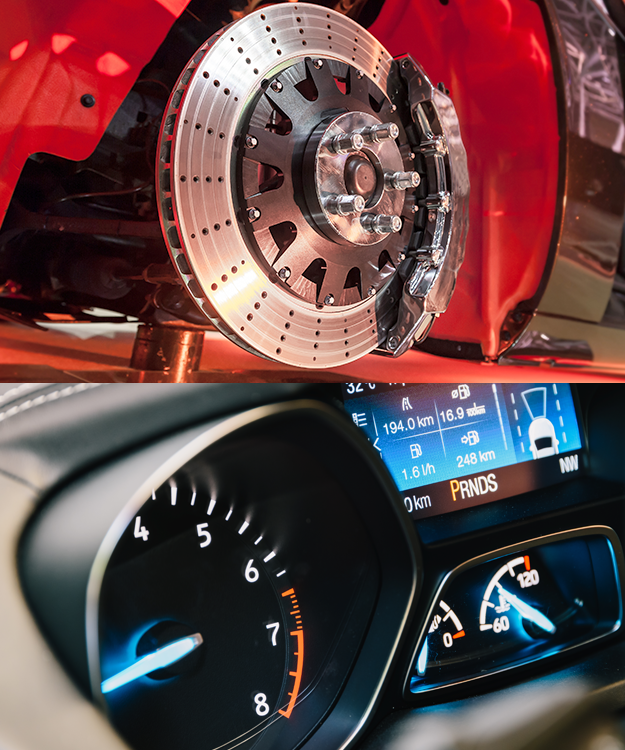 Car brake rotor and dashboard